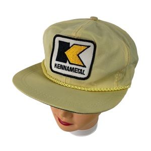 Vintage Kennametal K-Brand Rope Trucker Hat Adjustable Fit Flat Brim Cap